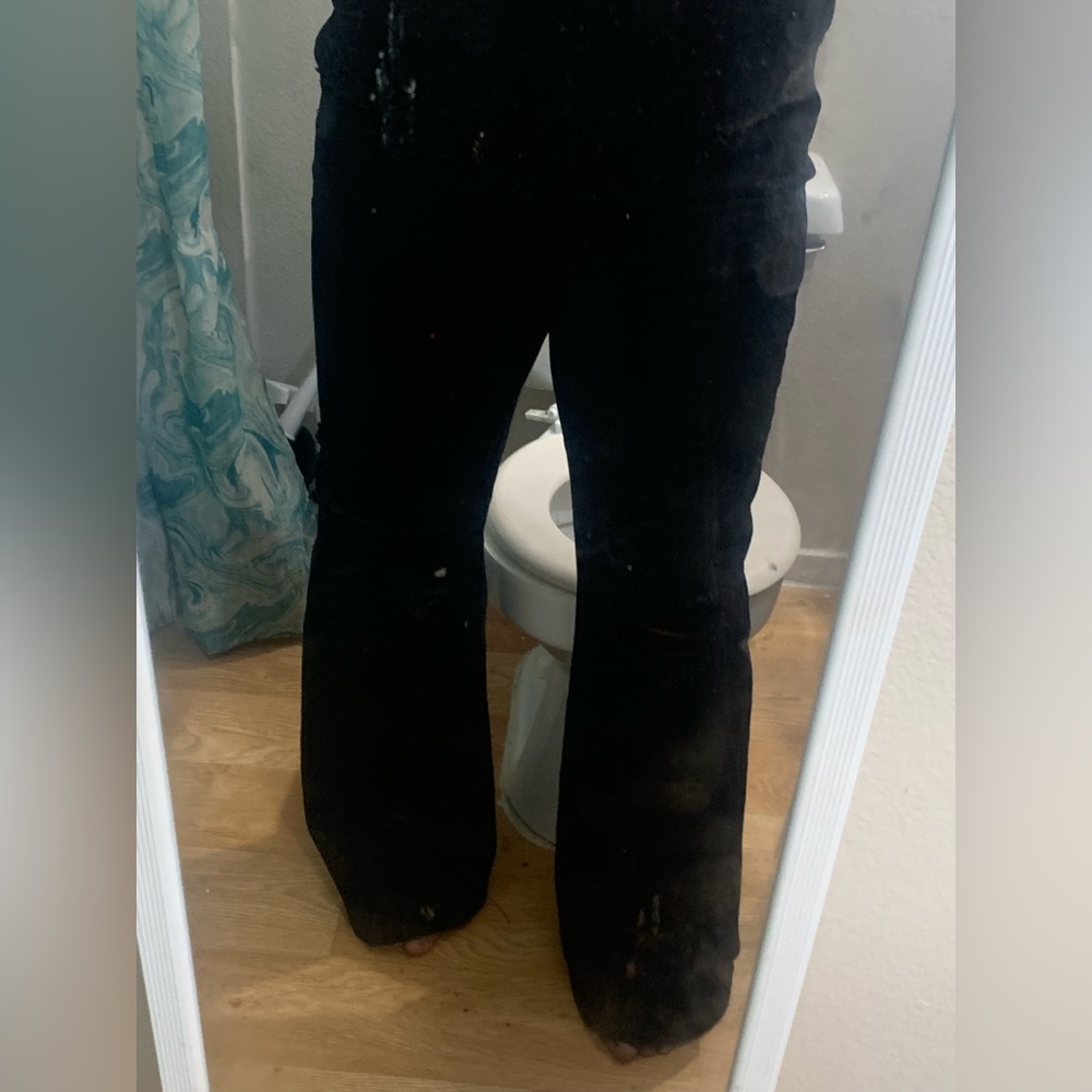 Bell bottom ripped jeans
